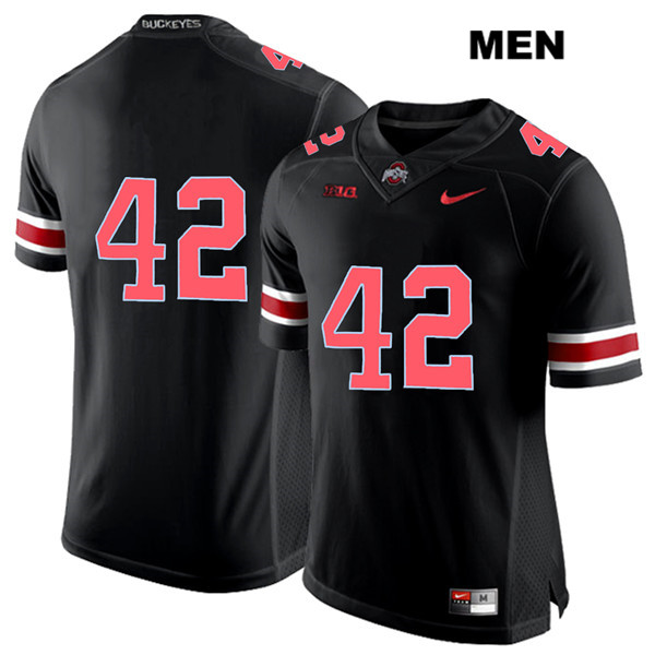 Ohio State Buckeyes Men's Bradley Robinson #42 Red Number Black Authentic Nike No Name College NCAA Stitched Football Jersey YF19N82BZ